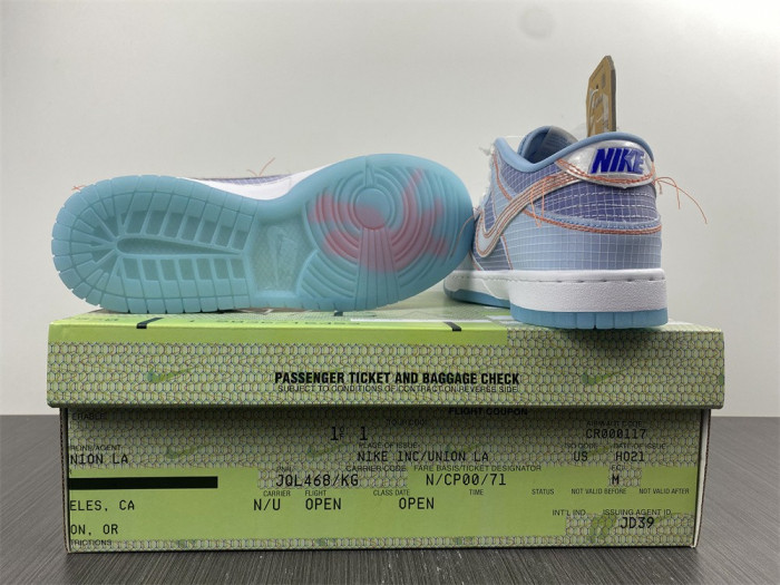 union x nike dunk low blue dj9649-400