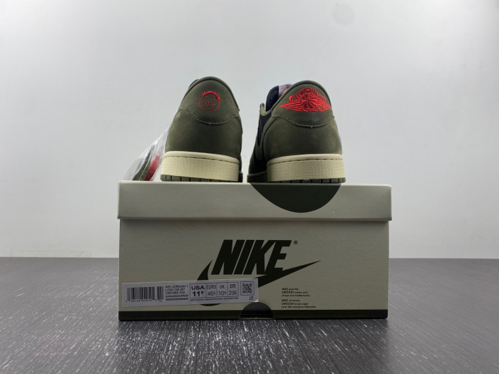 travis scott x air jordan 1 low og black olive dm7866-002