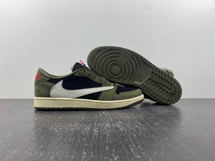 travis scott x air jordan 1 low og black olive dm7866-002