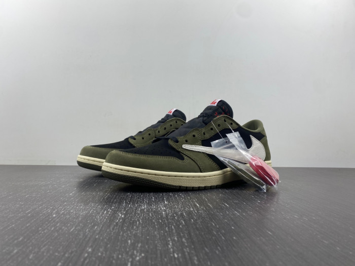 travis scott x air jordan 1 low og black olive dm7866-002
