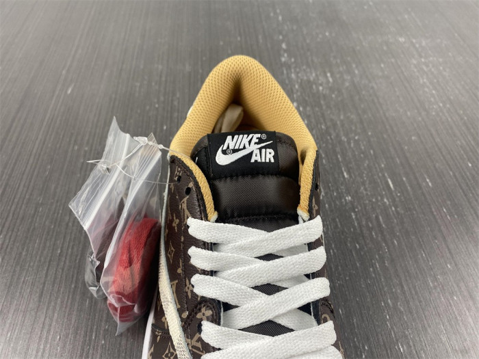 travis scott x nike air jordan 1 low og lv monogram brown damier dm7866-216
