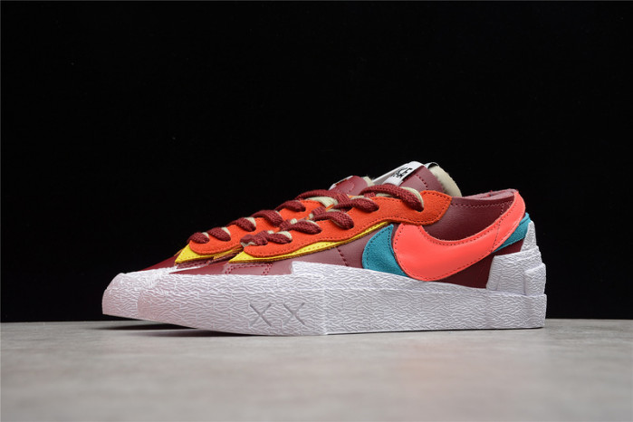 nike blazer low sacai kaws red dm7901-600