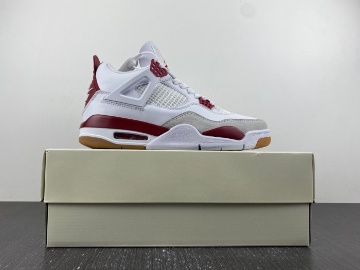 air jordan 4 retro white grey red dr5415-160