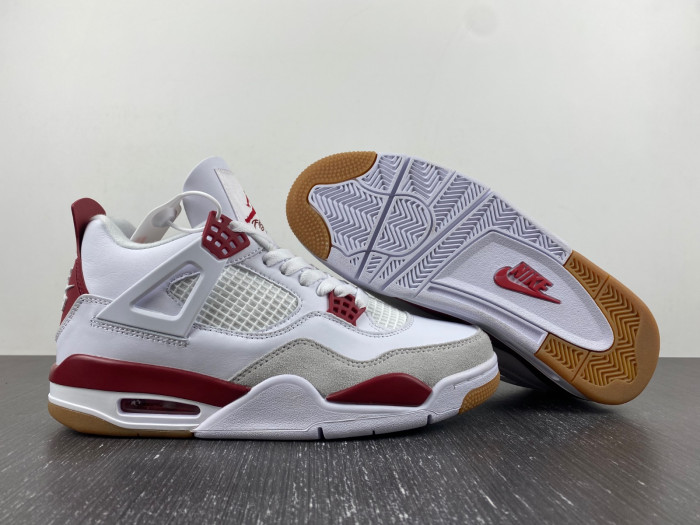 air jordan 4 retro white grey red dr5415-160