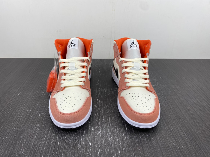air jordan 1 mid se orange suede dv1336-800