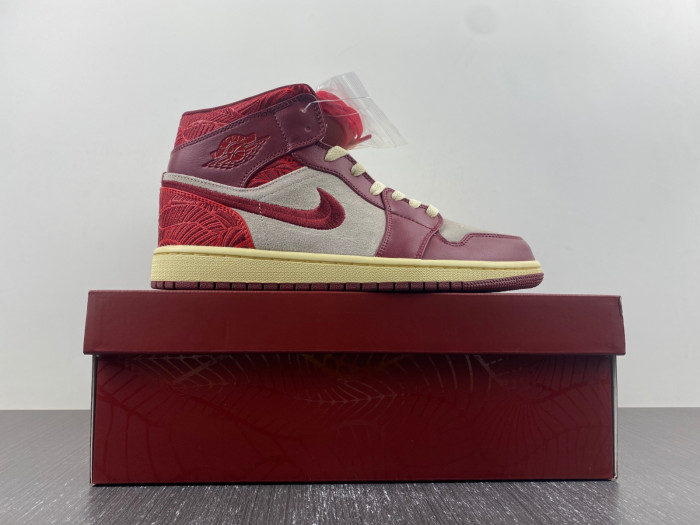 air jordan 1 mid se tiki leaf team red dz2820-601