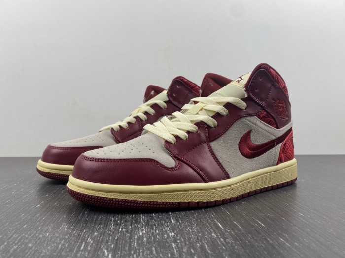 air jordan 1 mid se tiki leaf team red dz2820-601