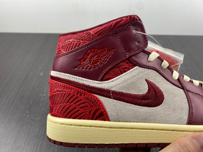 air jordan 1 mid se tiki leaf team red dz2820-601