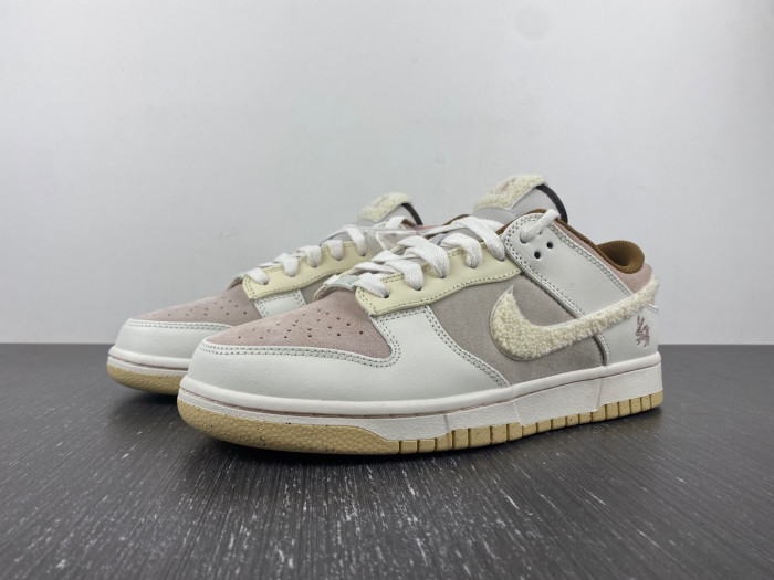 nike dunk low retro prm year of the rabbit fossil stone fd4203-211