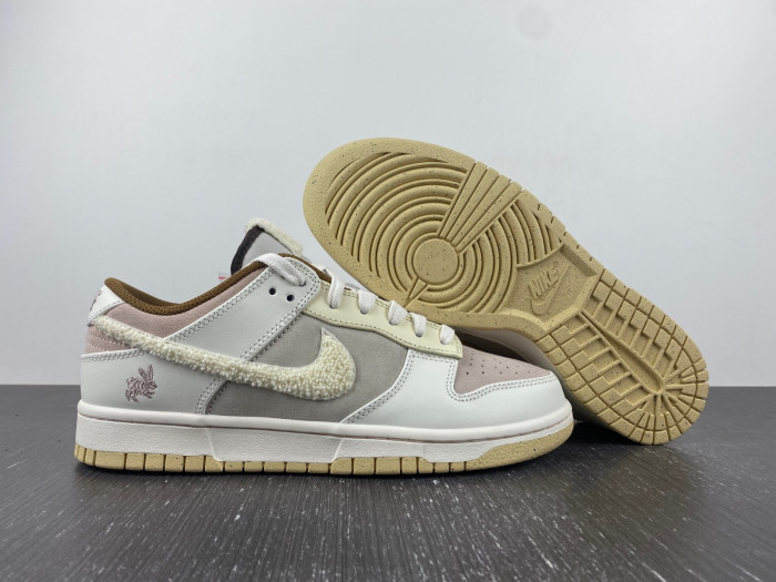 nike dunk low retro prm year of the rabbit fossil stone fd4203-211