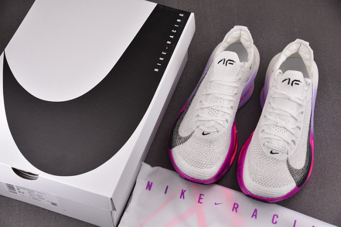nike air zoom alphafly next% 3 fp white purple agate fd8311-100