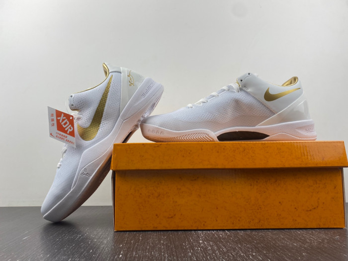 nike kobe 8 protro white metallic gold fv6325-100