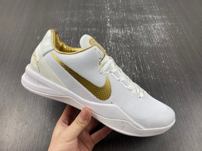 nike kobe 8 protro white metallic gold fv6325-100