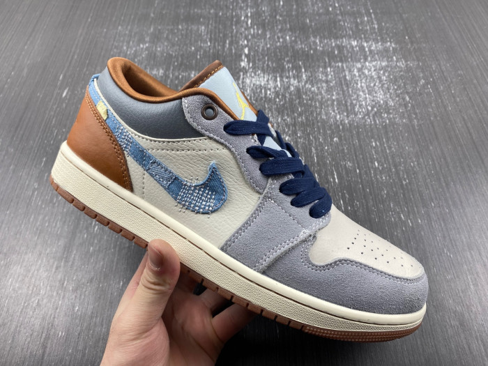 air jordan 1 low se phantom repaired denim fz5042-041