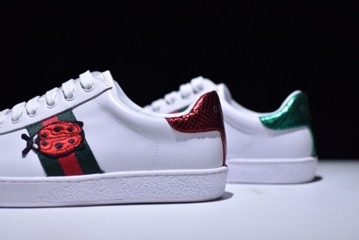 gu ace embroidered low-top sneaker with ladybird