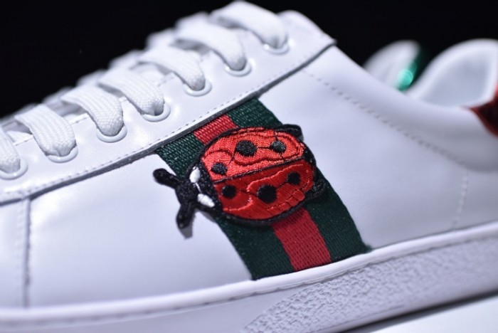 gu ace embroidered low-top sneaker with ladybird
