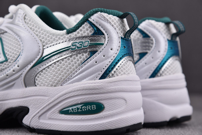 new balance 530 white silver green mr530ab