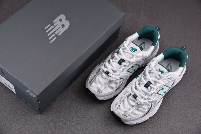 new balance 530 white silver green mr530ab