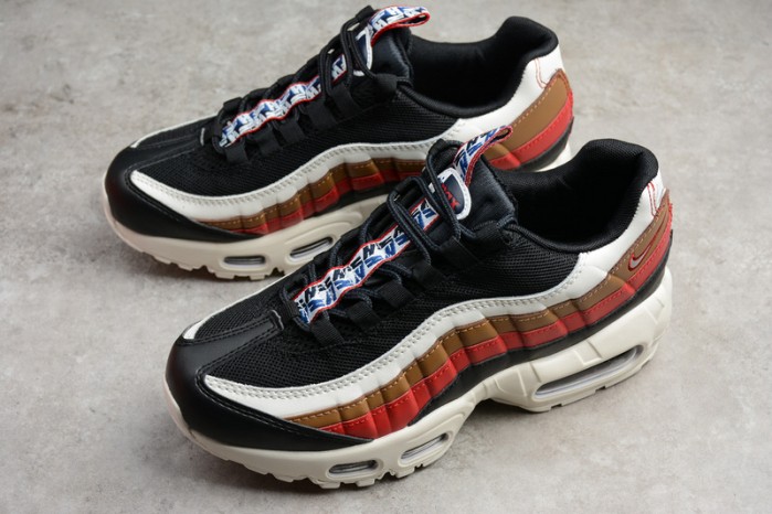 nike air max 95 “pull tab” pack black/ sail-ale brown-gym red aj4077-002
