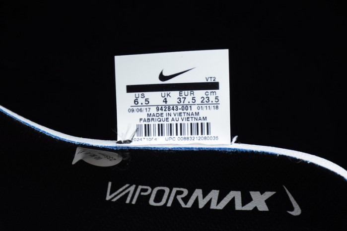 nike air vapormax flyknit 2.0 running sneakers black/grey mens 942842-001