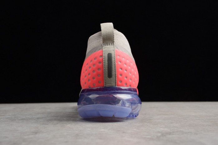 nike air vapormax flyknit moc 2 moon particle/solar red-indigo burst ah7006-201