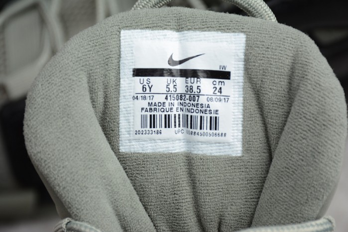 nike air more uptempo “dark stucco” dark stucco/black womens 415082-007