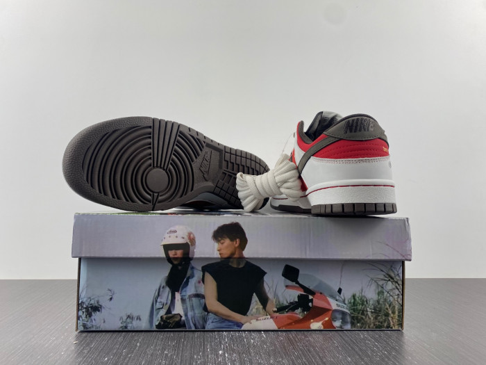 nike sb dunk low suziki sail red coffee re500-666